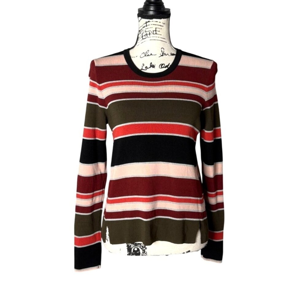 Whistles Womens Size 6 Sweater Striped Long Sleeve Multicolor Top - Picture 1 of 7